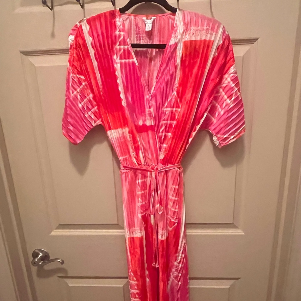 Cato Vibrant Pink and White Patterned Dress